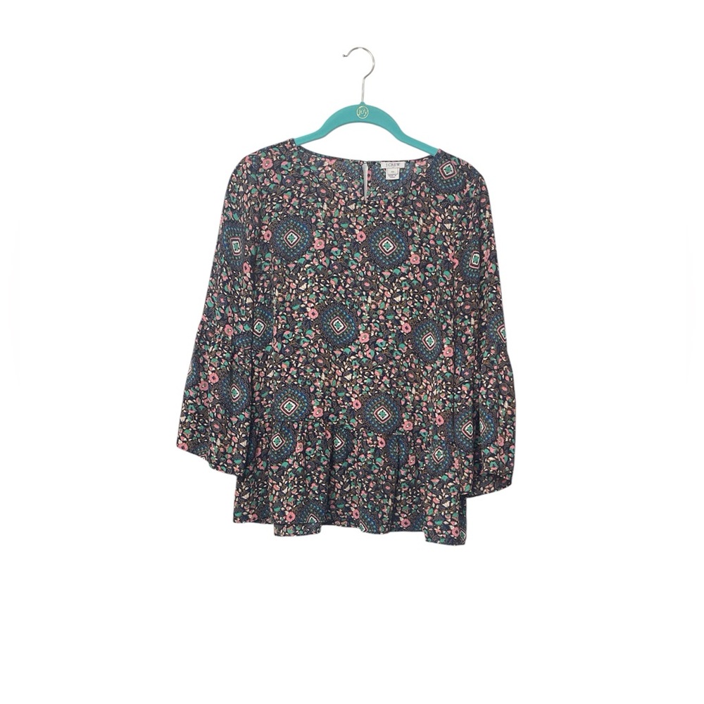 J. Crew Multicolor Floral Blouse
